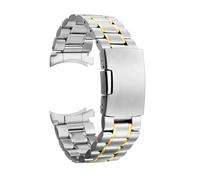 ZIYIWANG Bracciale in acciaio inossidabile da 18 mm a 24, cinturino in con testa curva e chiusura pieghevole(Silcwe Gold,18mm)