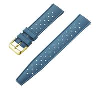 ZIYIWANG Cinturino for orologio in silicone stile tropicale da 18 mm, 20 mm, 22 mm, a sgancio rapido, cinturino sportivo in gomma traspirante, compatibile con smartwatch da uomo(Ink Blue Gold,18mm)