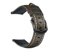 ZIYIWANG Cinturino for orologio vintage in pelle cerata e olio, cinturino a sgancio rapido, in stile fatto a mano, da 18 a 26 mm(Green,18mm)