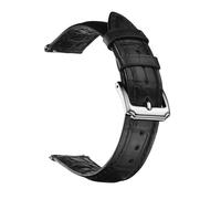 ZIYIWANG Cinturino in pelle da 18 a 22 mm con chiusura a gancio in metallo, stile retrò, business(Bamboo Black,21mm)