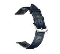 ZIYIWANG Cinturino in pelle da 18 a 22 mm con chiusura a gancio in metallo, stile retrò, business(Bamboo Blue,18mm)