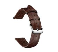 ZIYIWANG Cinturino in pelle da 18 a 22 mm con chiusura a gancio in metallo, stile retrò, business(Bamboo Brown,18mm)