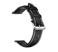 ZIYIWANG Cinturino in pelle da 18 a 22 mm con chiusura a gancio in metallo, stile retrò, business(Circular Black White,19mm)