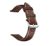 ZIYIWANG Cinturino in pelle da 18 a 22 mm con chiusura a gancio in metallo, stile retrò, business(Circular Brown White,19mm)