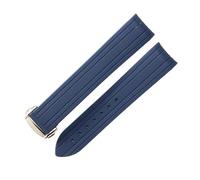 ZIYIWANG Compatibile con cinturini for orologi da 20 mm e 22 di larghezza. Cinturino in gomma estremità curva orecchio integrato. Dotato fibbia pieghevole. diversi uomo(Blue silver buckle)