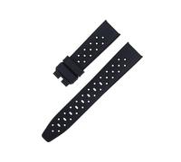 ZIYIWANG Compatibile con cinturino traspirante in morbida gomma nera 5008B da 20 mm(20-18MM_SILVER PIN BUCKLE)