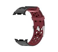 ZIYIWANG Compatibile con gli accessori del cinturino Galaxy Watch 8 Cinturino in silicone traspirante Modello fitness da 40 mm 44(Black WIne Red,Silver Head Clasp)