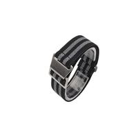 ZIYIWANG Il cinturino elastico in nylon è compatibile con anse di larghezza pari a 18 mm, 20 e 22 in tessuto un retrò adatto sia for uomini che for donne(Black Grey,18MM_BLACK BUCKLE)