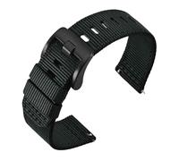 ZIYIWANG Il cinturino impermeabile for orologio con una larghezza delle anse di 18 mm, 20 e 22 è dotato chiusura resistente ed compatibile vari modelli orologi(Black-Black,18mm)