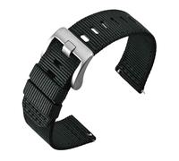 ZIYIWANG Il cinturino impermeabile for orologio con una larghezza delle anse di 18 mm, 20 e 22 è dotato chiusura resistente ed compatibile vari modelli orologi(Black-Silver,18mm)