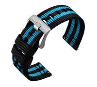 ZIYIWANG Il cinturino impermeabile for orologio con una larghezza delle anse di 18 mm, 20 e 22 è dotato chiusura resistente ed compatibile vari modelli orologi(Black Blue-Silver,18mm)