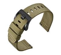 ZIYIWANG Il cinturino impermeabile for orologio con una larghezza delle anse di 18 mm, 20 e 22 è dotato chiusura resistente ed compatibile vari modelli orologi(Olive Green-Black,18mm)