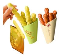 Ziyonix 10 Pezzi Chiudi Sacchetti, 13 x 2 cm Plastica Clip di Tenuta Riutilizzabile, Alimentari Tenuta Clip per Chiudere Sacchetti per Alimenti Snack Mantenere il Cibo Fresco (Marrone + Giallo)