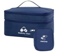 Ziyonix 2 Pezzi Borsa Pronto Soccorso Viaggio, Impermeabile Kit di Pronto Soccorso Vuota Alta Capacità Borsa Medica Portatile Sportiva Kit Medico Vuota per Viaggio Ufficio Casa All'aperto (Blu Scuro)
