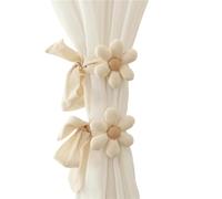 Ziyonix 2 Pezzi Fermatende per Tenda Fermatende per Camera Fermatende a Forma di Fiore Ferma Tende Beige Clip per Tende Boho Fermatende Corda Fermatenda Tenda per Camera da Letto Hotel