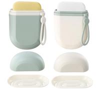 Ziyonix 2 Pezzi Porta Sapone da Viaggio, Porta Saponetta Impermeabile con Coperchio Portatile Porta Shampoo Solido per Bagno Palestra Campeggio Scuola