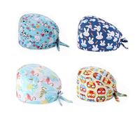 Ziyonix 4 Pezzi Cuffie Chirurgiche con Bottone, Cuffia Infermiera Cotone, Cappelli da Lavoro Regolabile per Donna Uomo, Cappello Bouffant con Fascia Sudore per Forniture Cura Personale