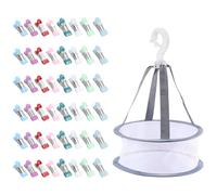 Ziyonix 48 Pezzi Mollette per Bucato, Clothes Pegs con un Cestino di Stoccaggio, Molletta Multicolore Non Lascia Segni per Calze Asciugamani Vestiti Biancheria Intima T Shirts (8 Colori)