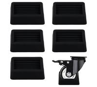 Ziyonix 5 PZ Coppe Bloccaruote in Gomma per Mobili, Coppe Bloccaruote Quadrato Design Scanalato Coppa Blocca Ruota silenziosia Bloccaruote Antiscivolo Ruote Sedia Ufficio Piedini