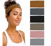 Ziyonix 6 Pezzi Fascia Capelli Fasce per Capelli Donna Fascette Capelli Bandana Assorbente Headband Elastica Capelli Sport Antiscivolo Headband Fasce Elastiche per Sport Palestra Yoga Tennis Basket