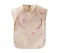 Ziyonix Bavaglino per lo Svezzamento con Maniche Corte, Bavaglino per L'alimentazione del Bambino in Tessuto PU con BLW, Bavaglini Impermeabile e Facile da Pulire per Bambini da 12 a 36 Mesi (Rosa)