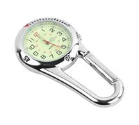 Ziyonix Clip-on Watch Orologio Sportivo con Moschettone, Orologio Infermiere Bagliore Al Buio Orologio Al Quarzo Multifunzione Orologio da Tasca per Dottore Infermiera Arrampicata (Argento)