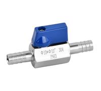 Ziyonix ValVoLa a Sfera in Acciaio Inox 304 Mini Valvola di Intercettazione Barb Mini Interruttore di Spegnimento Mini Valvola a Sfera Valvola a Sfera Barb per Acqua, Gas, Olio, Carburante (10 mm)