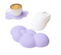 ZIYOU LANG Cuscino di riposo per il polso del mouse della nuvola Carino Cuscino di riposo per il mouse del gomito con il sottobicchiere, supporto del polso del braccio per il portatile Mac-Viola