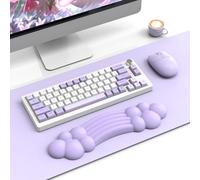 ZIYOU LANG Poggiapolsi per Tastiera, Tappetino Tastiera Ergonomico Wrist Rest Cuscinetto di Supporto per Palmi e Polsi con Memory Foam, Base Antiscivolo per Computer da Gioco Laptop Computer-Viola