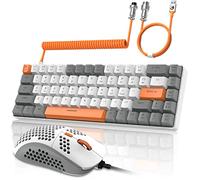 ZIYOU LANG RK-T8PR0 Combo de teclado y mouse mecánico para juegos con cable 65% con retroiluminación LED RGB anti-fantasma TK