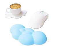 ZIYOU LANG Set di cuscini per tastiera e polso in schiuma di memoria ad alta densità con base antiscivolo per ufficio, computer portatile e Mac - Durevole e confortevole per alleviare il dolore - Blu