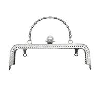 ZiYouao Chiusura per Borsa Clic Clac 20.5cm Handbag Hardware Accessories Metal Wallet Box Lock Bag Handle Custom Purse Frames Kiss Clasp Bag Accessories Chiusura Clic Clac per Borse(Silver)