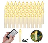 ZIYOUDOLI 40 candele a LED per albero di Natale, candele senza fili, con timer, dimmerabili, per Natale, Halloween, decorazione senza cavo