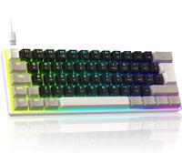ZIYOULANG MK21 Tastiera Meccanica per Gioco, 60% Compatto Layout UK, Tastiera Mini Cablata 61 Tasti con Hot-Swap, Retroilluminazione RGB, Anti-Ghosting, Switch Blu, per PC, MAC - MilkShake