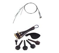 ziyuan 1 set di corde per violino con anima in acciaio E A D G per full size 4/4 e 4 x A Natrual legno 4/4 pioli per violino, mentoniera