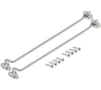 ZiYuya 2pcs Chiusura a gancio e occhiello in acciaio inox, gancio e chiavistello a occhiello, gancio porta, gancio per cancello della cabina, gancio blocca finestra chiusura per cancelli 14 inch