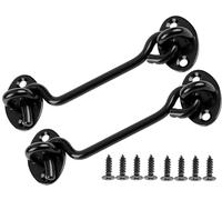 ZiYuya 2pcs gancio e chiavistello a occhiello, gancio porta in acciaio inox, gancio per cancello della cabina, gancio blocca gancio finestra chiusura con gancio e occhiello resistente gancio 4 Inch