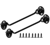 ZiYuya 2pcs gancio e chiavistello a occhiello, gancio porta in acciaio inox, gancio per cancello della cabina, gancio blocca gancio finestra chiusura con gancio e occhiello resistente gancio 8 Inch