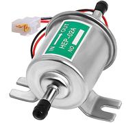 ZiYuya Electric Inline Pompa del Carburante, 12V Universal Booster Pompa di Pressione Gas Diesel Inline Low Pressure Metal Pump Module Bolt Fixing Wire Inline per Benzina Diesel HEP-02A (d'argento)