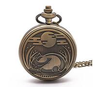 ZIYUYANG Orologio da tasca,Best New Punk Green Antique Quartz Pocket Watch Necklace Pendant Pocket Watch Chain Jewelry Theme Design Fashion Gift Unisex