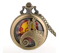 ZIYUYANG Orologio da tasca,Black Flower Case Steampunk Pocket Watch Christmas Hollow Quartz Pocket Watch Mens Womens brozne-1