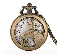 ZIYUYANG Orologio da tasca,Black Flower Case Steampunk Pocket Watch Christmas Hollow Quartz Pocket Watch Mens Womens bronze-2