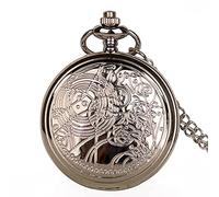 ZIYUYANG Orologio da tasca,Bronze Quartz Pocket Watch Fashion Style Best Necklace Pendant Gift silver