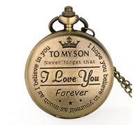 ZIYUYANG Orologio da tasca,Chain strap pendant quartz pocket watch fashion boy girl birthday gift commemorative pocket watch bronze