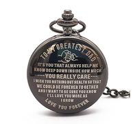 ZIYUYANG Orologio da tasca,Design To My Greatest Dad Quartz Pocket Watches Fashion Casual Chain Pocket Watch Best Gifts for Famil