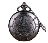 ZIYUYANG Orologio da tasca,New hollow gear movement quartz pocket watch necklace pendant gift pocket watch men and women black