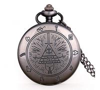 ZIYUYANG Orologio da tasca,New hollow gear movement quartz pocket watch necklace pendant gift pocket watch men and women grey