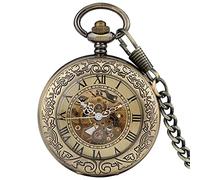 ZIYUYANG Orologio da tasca,Orologio da taschino con collana di lusso, orologio da taschino con collana di lusso, regalo di moda con numeri romani
