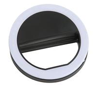 Ziyvural Ring Light Selfie, 360° Antiriflesso Clip-On Luce per Telefono | Mini Ring Light per Live Streaming e Corso Online, Dimensioni Compatte 3,43 Pollici, Struttura in Plastica Premium,