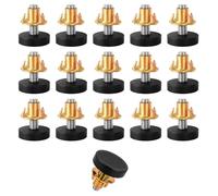 zizitips Set da 16 piedini regolabili M6 con base in plastica Ø22mm, altezza regolabile da 6 a 22mm, vite M6 x 18mm e dado rinforzato, piedini livellatori per tavoli, sedie, armadi, divani e scaffali
